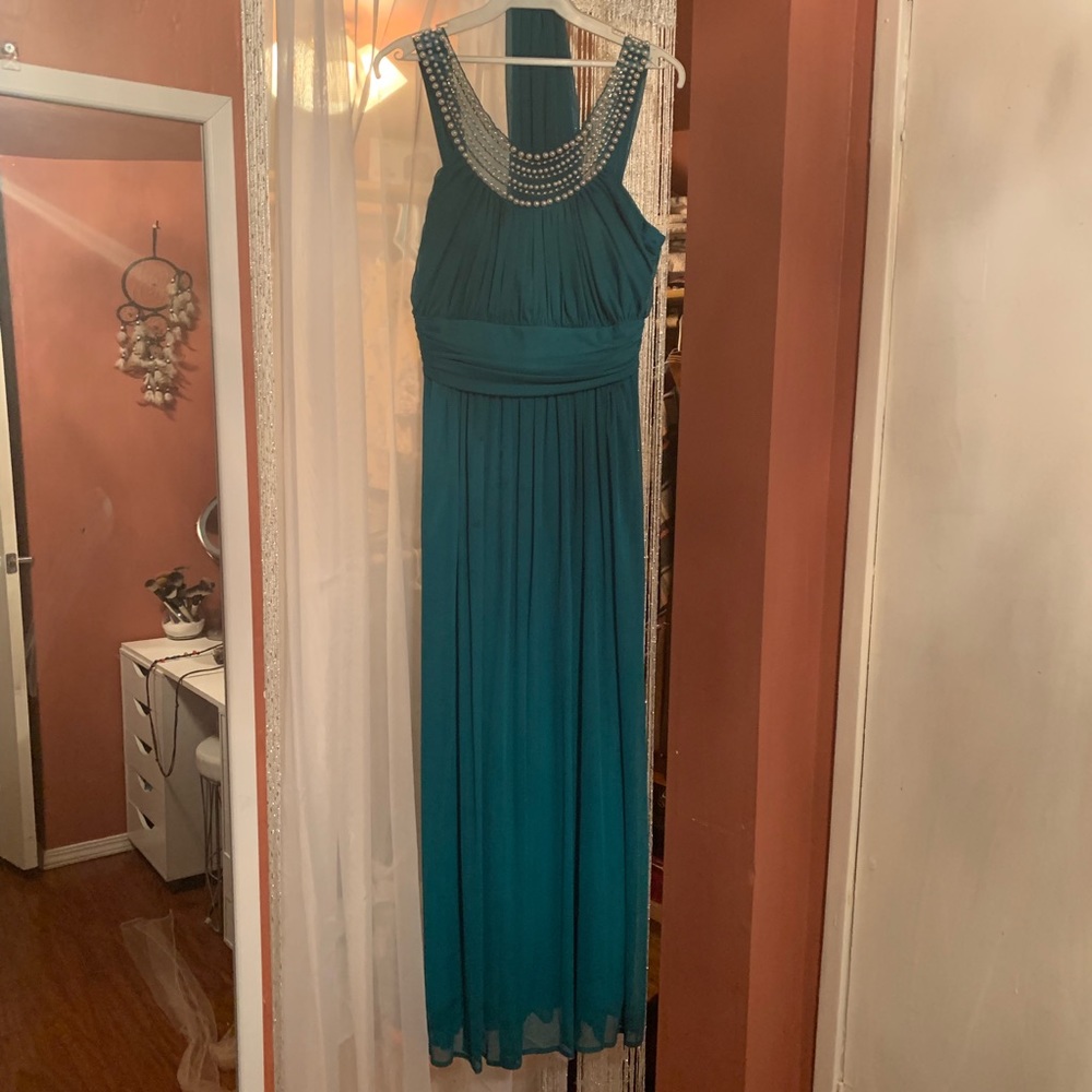 Teal flowy dress